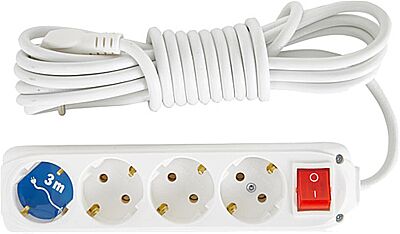 Almera Anahtarlı Topraklı 4'lü Priz Uzatma Kablosu 3 Metre - 1