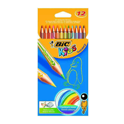 Bic Tropicolors Kuru Boya Kalemi 12 Renk (Canlı Renkler ve Dayanıklı Uç Yapısı — Bic Kids Serisi) - 1
