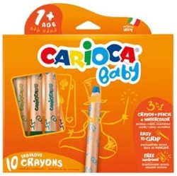 Carioca 3 in 1 Jumbo Bebek Ahşap Gövdeli Boya Kalemi 10&prime;lu - Carioca