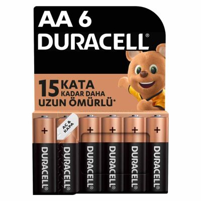 Duracell Alkalin AA LR6/MN1500 Kalem Pil 6'lı - 1