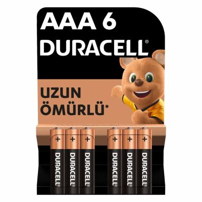 Duracell LR03/MN2400 Alkalin AAA İnce Kalem Pil 6'lı - 1