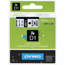 Dymo D1 Yedek Şerit 9 mm. x 7 mt. Beyaz/Siyah (40913) - 5 li pk. - Dymo