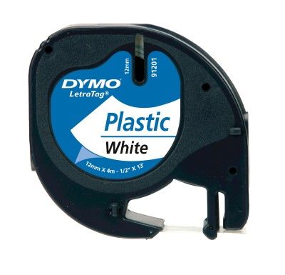 Dymo LetraTag Plastik Şerit 12 mm. x 4 mt. Beyaz (59422) - 1