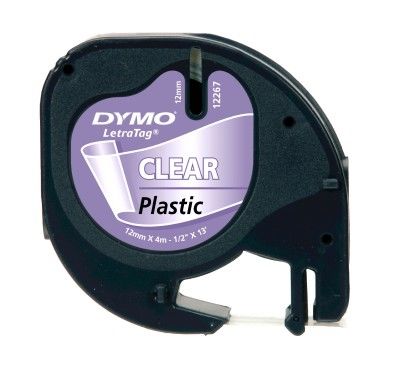 Dymo LetraTag Plastik Şerit 12 mm. x 4 mt. Şeffaf (12268) - 1