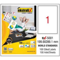 Ekstrafix Laser Etiket 199,6x289,1 mm - Ekstrafix