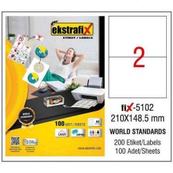Ekstrafix Laser Etiket 210x148,5 mm - Ekstrafix