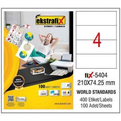 Ekstrafix Laser Etiket 210x74,25 mm - Ekstrafix