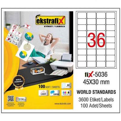 Ekstrafix Laser Etiket 45x30 mm - 1