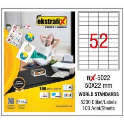 Ekstrafix Laser Etiket 50x22 mm - Ekstrafix