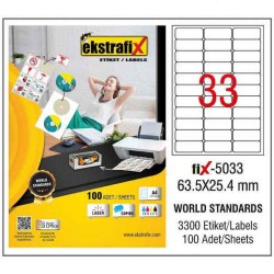Ekstrafix Laser Etiket 63,5x25,4 mm - Ekstrafix