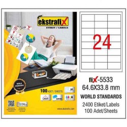 Ekstrafix Laser Etiket 64,6x33,8 mm - Ekstrafix