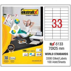Ekstrafix Laser Etiket 70x25 mm - Ekstrafix