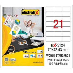 Ekstrafix Laser Etiket 70x42,43 mm - Ekstrafix