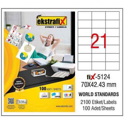 Ekstrafix Laser Etiket 70x42,43 mm - 1