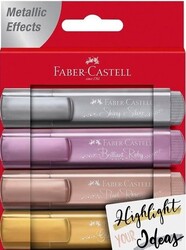 Faber-Castell 1546 Metalik Fosforlu Kalem 4'lü - Faber Castell