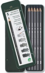 Faber-Castell Graphite Aquarelle Kurşunkalem 5'li Metal Kutu (HB,2B,4B,6B,8B) - Faber Castell