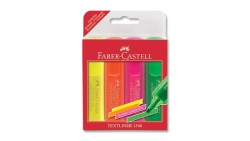 Faber-Castell Şeffaf Gövde Fosforlu Kalem 1546 4'lü Poşet - Faber Castell