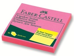 Faber-Castell Yapışkan Notluk 50x50mm Fosforlu Pembe - Faber Castell