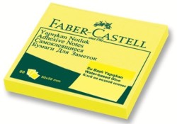 Faber-Castell Yapışkan Notluk 50x50mm Fosforlu Sarı - Faber Castell