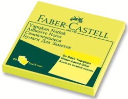 Faber-Castell Yapışkan Notluk 75x75mm Fosforlu Sarı - Faber Castell
