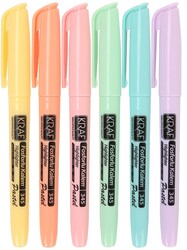 Kraf Fosforlu Kalem Pastel Kalem Tipi 6 lı - Kraf