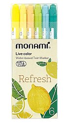 Monami Live Color Çizim Kalemi 6'lı Refresh Seti (Bullet Journal Kalemi) - Monami