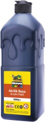 Nova Color Akrilik Boya 1000 gr Siyah (Hobi ve Okul Boyası) - Nova Color