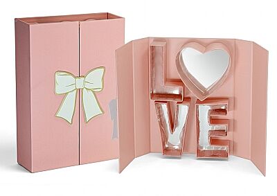 Pin LOVE Tasarımlı Büyük Boy Kitap Hediye Kutusu – Pembe - 1