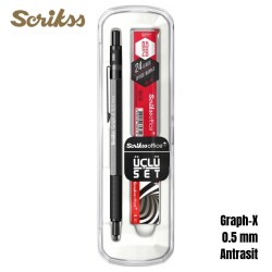 Scrikss Versatil Graph-X 0.5mm Antrasit 3’lü Set - Scrikss