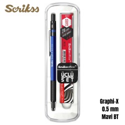 Scrikss Versatil Graph-X 0.5mm Mavi 3’lü Set - Scrikss
