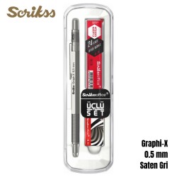 Scrikss Versatil Graph-X 0.5mm Saten Gri 3’lü Set - Scrikss