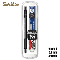 Scrikss Versatil Graph-X 0.7mm Antrasit 3’lü Set - Scrikss