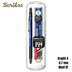 Scrikss Versatil Graph-X 0.7mm Mavi 3’lü Set - Scrikss