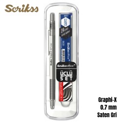 Scrikss Versatil Graph-X 0.7mm Saten Gri 3’lü Set - Scrikss