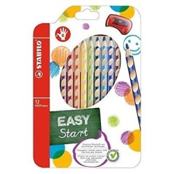 Stabilo Easycolors Sağ 12 Renk + Kalemtraş Askılı Paket - Stabilo
