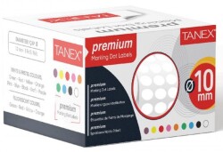 Tanex 10mm Beyaz Nokta Etiketi 5000’li (Tekli Kutu) - Tanex