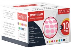 Tanex 10mm Pembe Nokta Etiketi 5000’li (Tekli Kutu) - Tanex