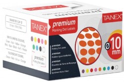 Tanex 10mm Turuncu Nokta Etiketi 5000’li (Tekli Kutu) - Tanex