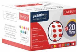 Tanex 20mm Kırmızı Nokta Etiketi 2500’lü (Tekli Kutu) - Tanex
