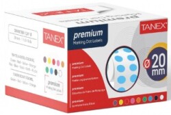 Tanex 20mm Mavi Nokta Etiketi 2500’lü (Tekli Kutu) - Tanex