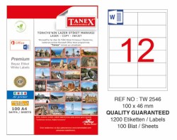 Tanex Laser Etiket 100x46mm - Tanex
