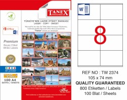 Tanex Laser Etiket 105x74mm - Tanex