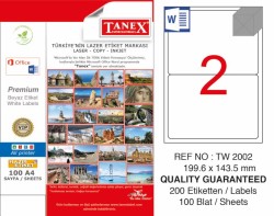 Tanex Laser Etiket 199.6x143.5mm - Tanex