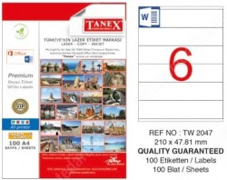 Tanex Laser Etiket 210x47.81mm - Tanex