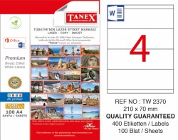 Tanex Laser Etiket 210x70mm - Tanex