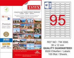 Tanex Laser Etiket 30x12mm - Tanex