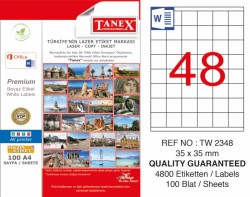 Tanex Laser Etiket 35x35mm - Tanex