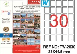 Tanex Laser Etiket 38x44.5mm - Tanex