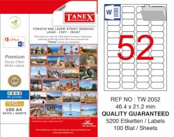 Tanex Laser Etiket 46.4x21.2mm - Tanex