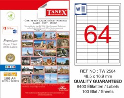 Tanex Laser Etiket 48.5x16.9mm - Tanex